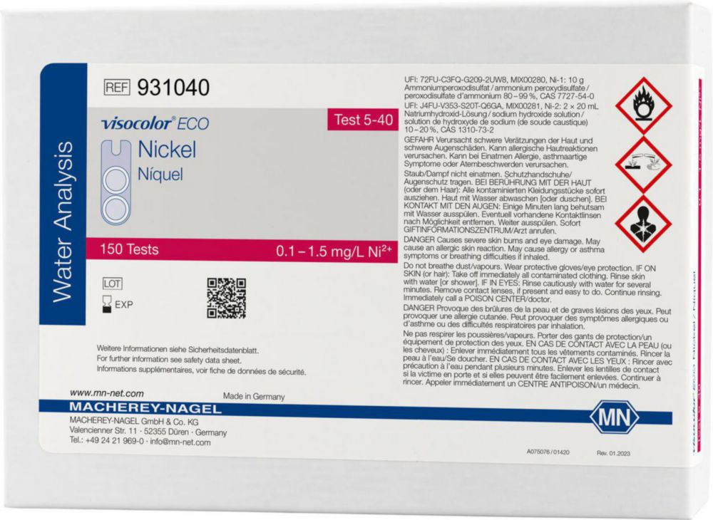 Visocolor ECO Nikkel  0 - 1,5 mg/l Ni2+