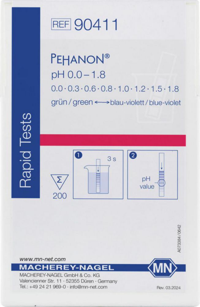 pH indicatorstrips pH 0-1,8  Pehanon
