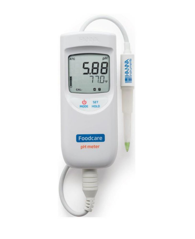 Waterbestendige draagbare pH/temp-meter HI99161voor voedingsapplicaties ...