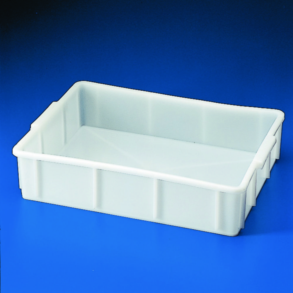 Transportbak 20 l, 410x458x143  mm, HDPE, stapelbaar, wit