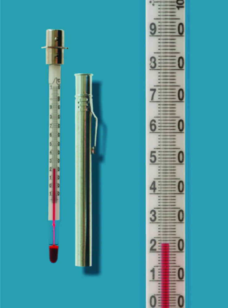 Zakthermometer -35 - +50°C  rood gevuld, lengte 140 mm