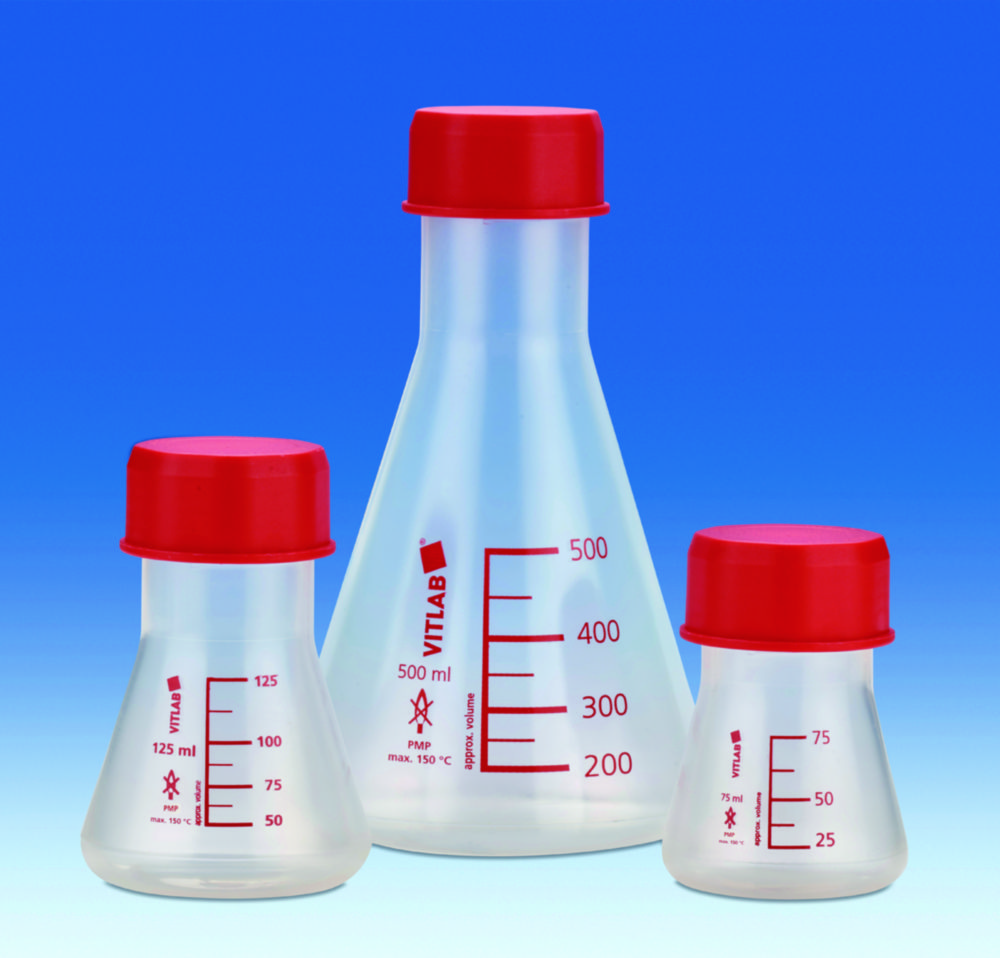 Erlenmeyer 1000 ml, PMP GL 45, met schroefdop, PP