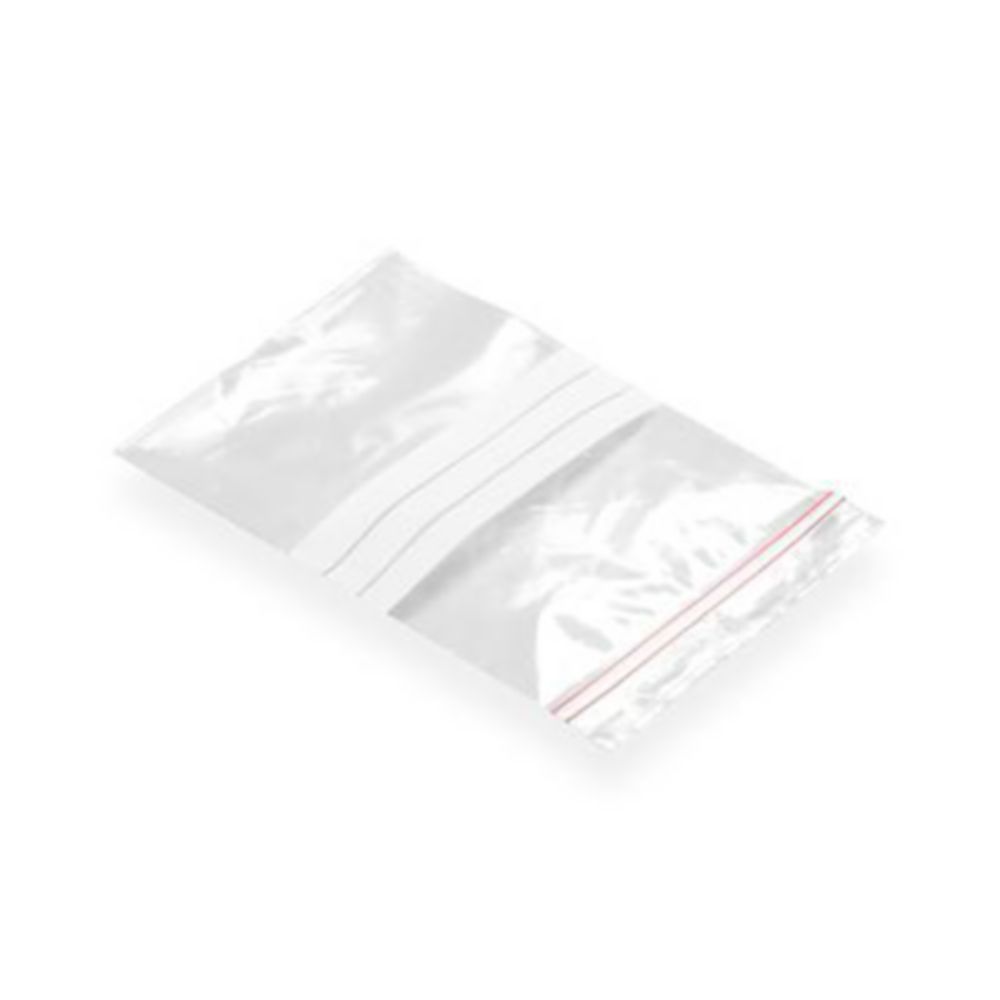 Minigrip zakjes 220x280mm, 60µm, PE, transparant, 3 witte schrijfvlakken, gripsluiting, hanggat 8mm