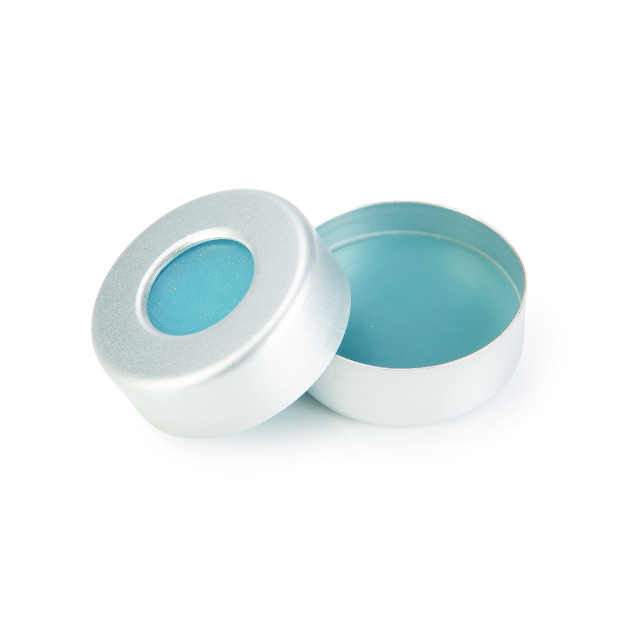 metaalblik, blauwe deksel, oogschaduw, cosmetibetuin?, metalen container