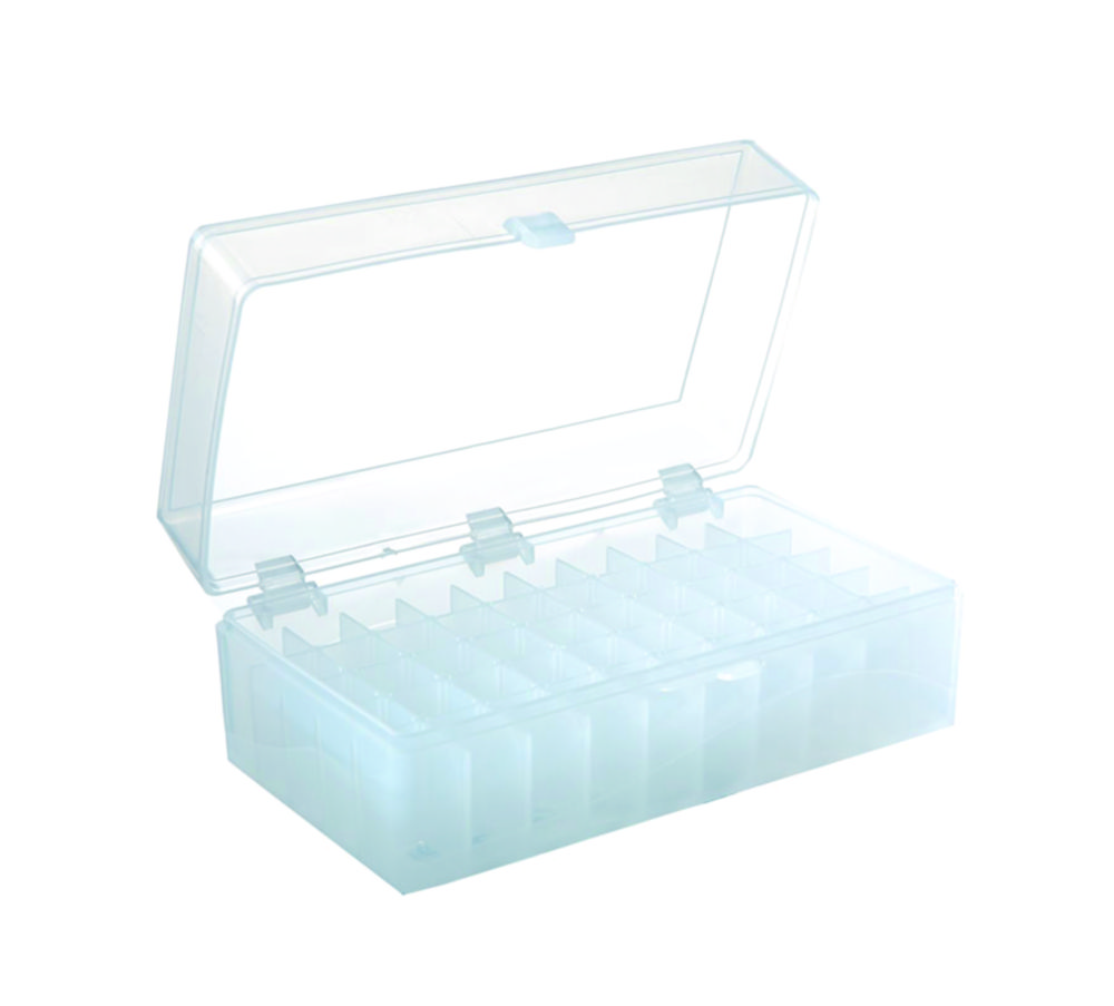 Cryoboxen, PP, 50-wells, voor 1,5 - 2,0 ml microtubes, met deksel, transparant