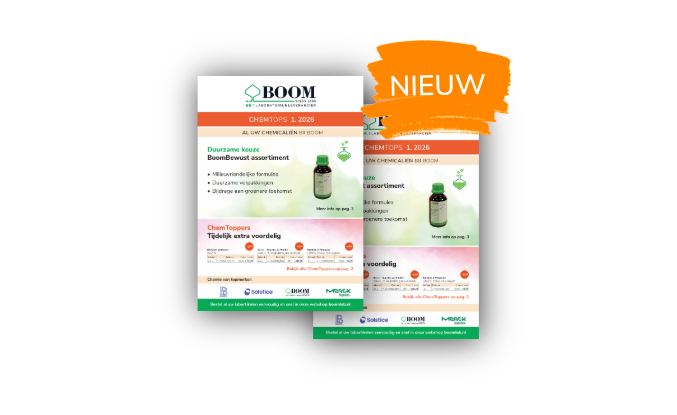 chemische set, flesje, groene fles, flyer, nieuw product