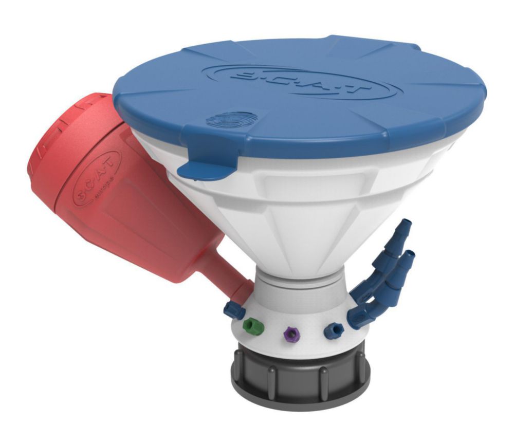 Universal Waste Hub "JAN" - S55 safety funnel, 4x 1,6/2,3/3,2 mm OD