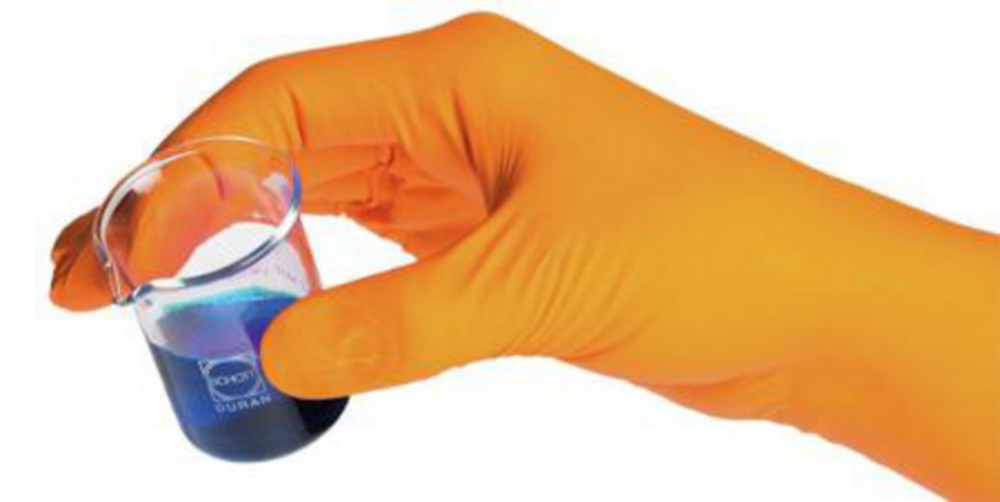 Handschoenen, Nitril, maat XL, 260 mm, SHIELDskin ORANGE NITRILE 260, poedervrij, oranje