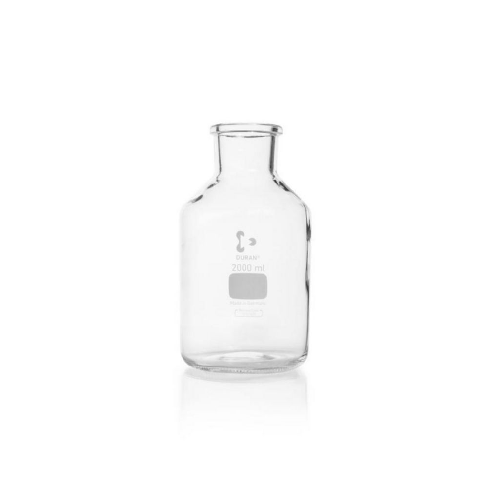 Fles 2000ml, Stopfles, BORO 3.3, Wijdmonds, Helder, zonder dop