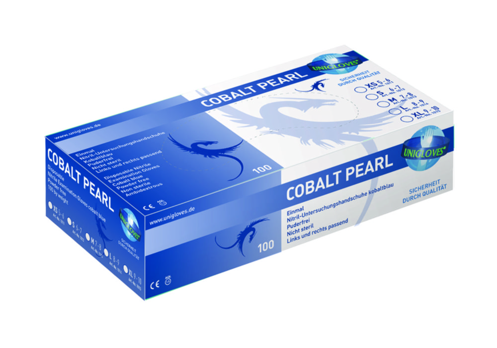 Wegwerphandsch. Cobalt Pea  maat L, poedervrij nitril, nie