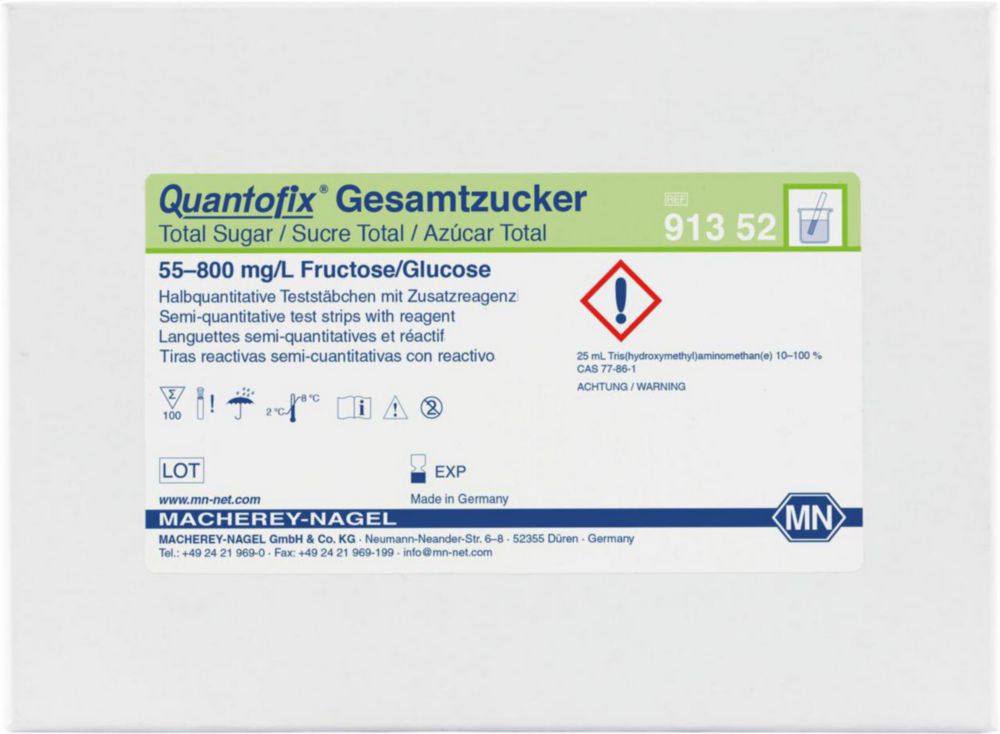 Quantofix teststrips  total sugar, 6x95 mm