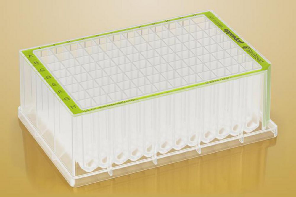 Deepwellplaten 96-wells, 2000 µl, BioBased, PCR clean, Protein free, groen, 20 stuks