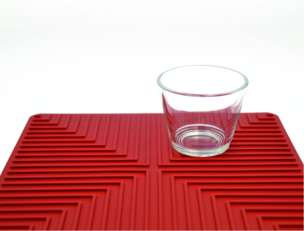 Antislipmat 250x250 mm  siliconen, tot 260°C, rood