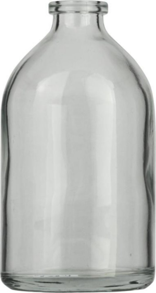 Vials 100 ml, glas 94,5x51,6mm  helder, Crimp-nek N20, vlak