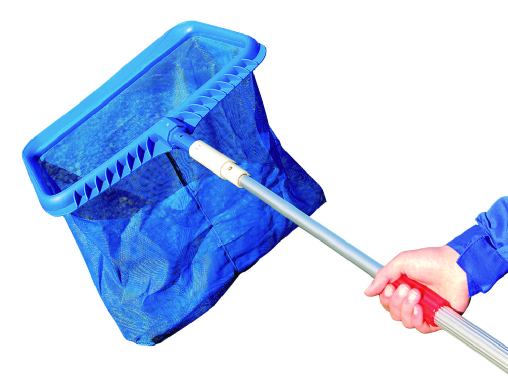 Schepnet PP/PA blauw, lxb=190x430mm, diepte 250mm, maasw. 2 tot 3 mm (voor telescoopstang)