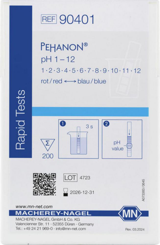 pH indicatorstrips pH 1-12  Pehanon