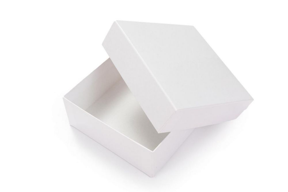 Cryobox 133x133x50 mm, wit gecoat, met deksel, excl inzet
