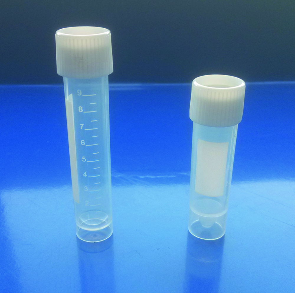 Buizen 5 ml PP, 60 mm, Ø 16 mm conisch, schroefdop, grad.