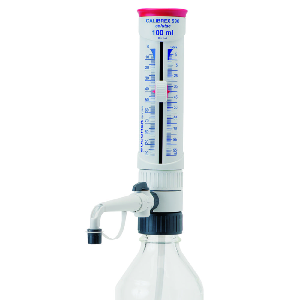 Flesdispenser Calibrex solutae 530, 0,5 - 5 ml in 0,1, met ontluchtingsventiel