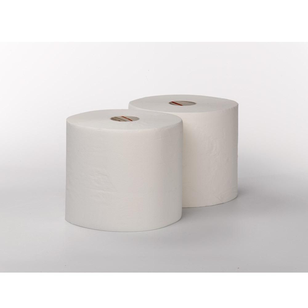 Poetsrol 2-laags, wit, cell. 250 mm x 350 m, Maxirol