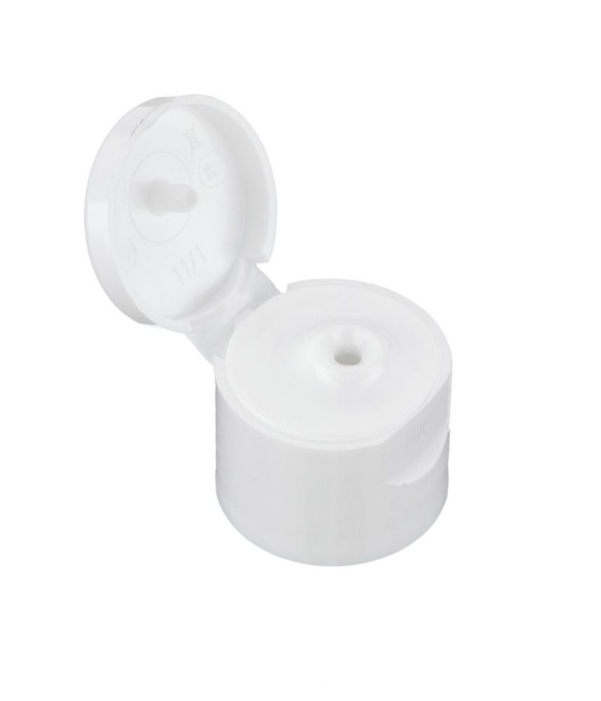 Schroefdop ronde fles 308, wit PP, scharnierend deksel Ø22 mm