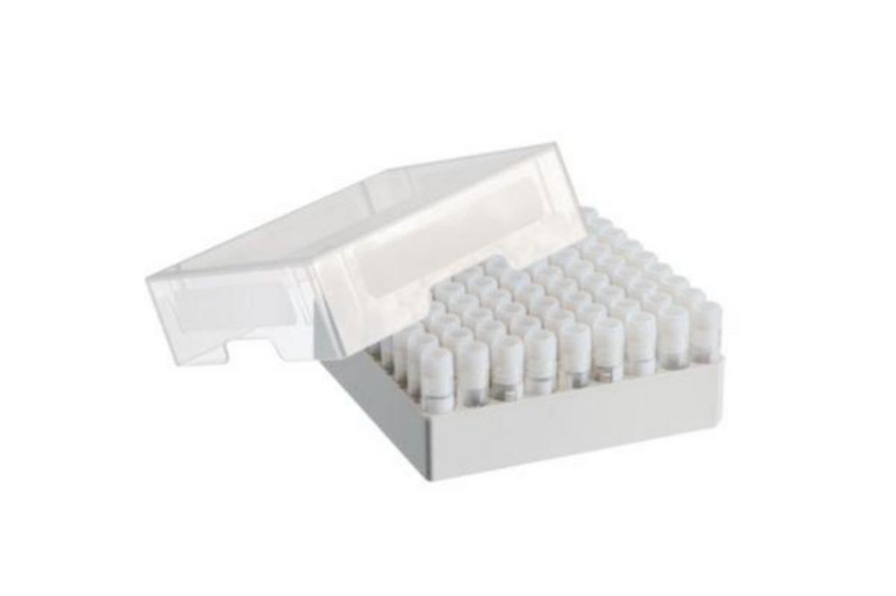 Cryobox, 9x9, voor 81 buisjes, hoogte 52,8 mm, 2 inch, PP, autoclaveerbaar, met deksel