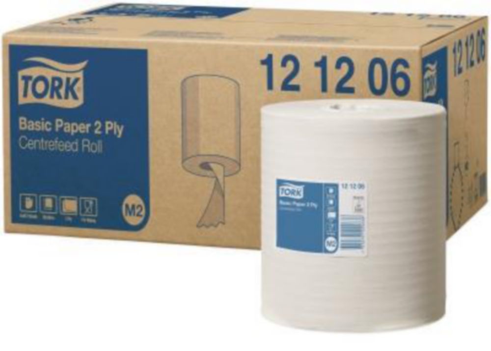 Poetsrol 2-laags, wit, M2  200 mm x 160 m, Centerfeed