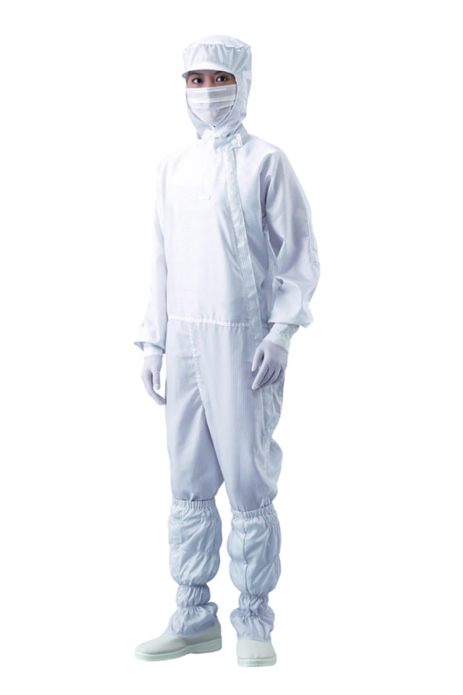 Cleanroomoverall, polyester,  wit, maat. M