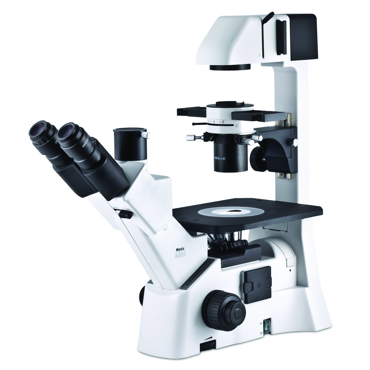 microscoop, bino, compount?, wit, laboratorium