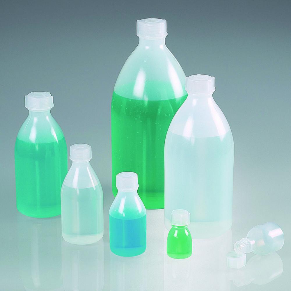 Fles 250ml, Bio LDPE, Nauwmonds, Helder, met dop