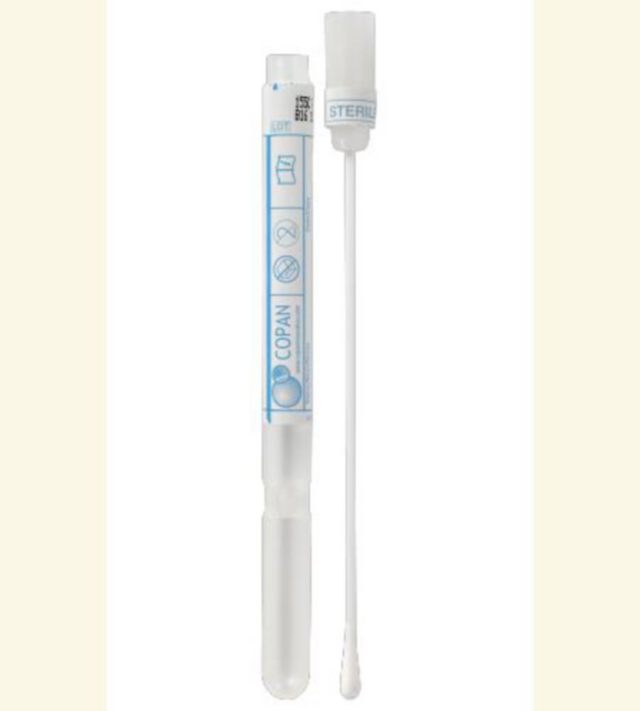Swabs PP, in buis PP, wit  steriel, rayon tip