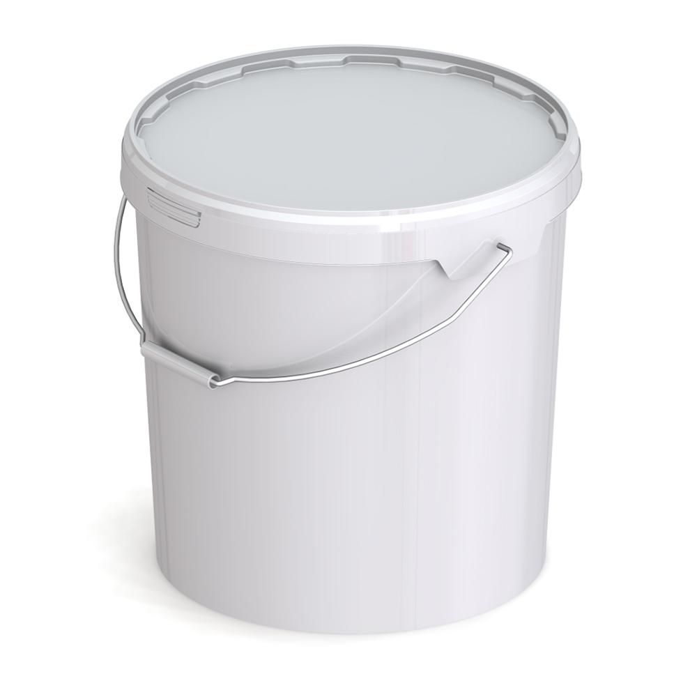 Emmer 15,9 l, PP, rond wit  metalen hengsel, zonder deksel