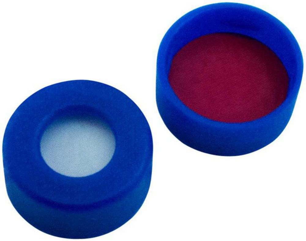Snap ring cap N11, PE, met gat, blauw, wit/PTFE