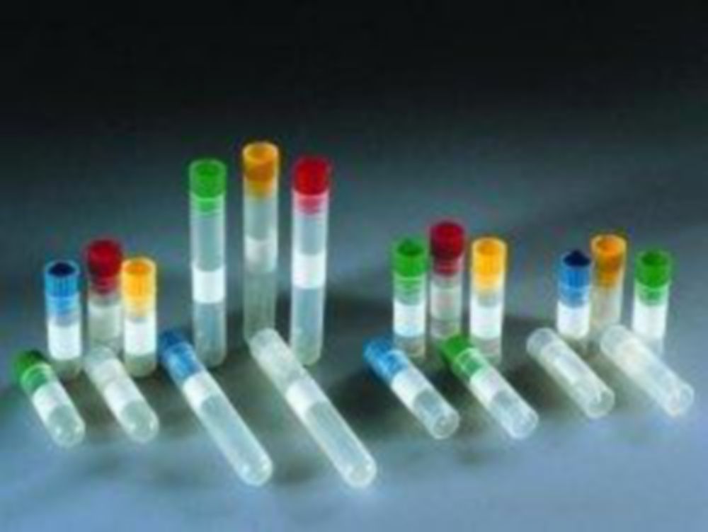 Cryovials 2 ml, PP rode dop  rond, gegrad. 0,8-2ml, CRYO.S