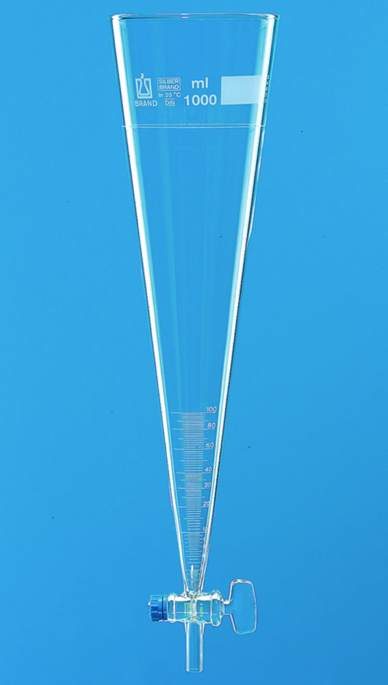 Bezinkingsglas vlg.Imhoff 1000  ml gegradueerd met kraan