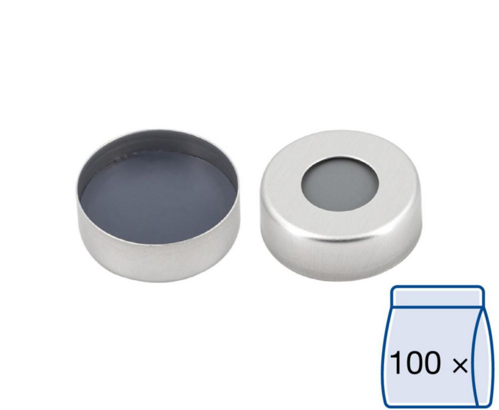 Crimp caps ND20, aluminium met butyl/PTFE inlage