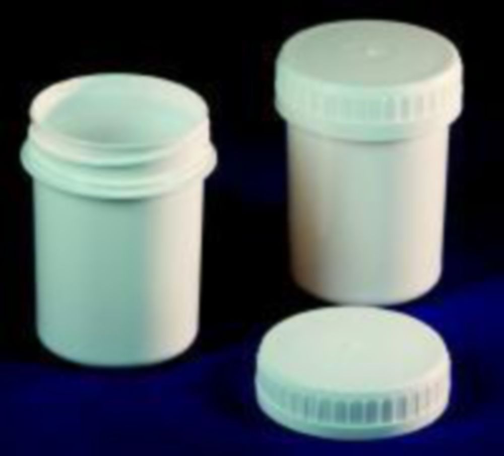 Wijdhalspot 250 ml, PP, wit  met schroefdop
