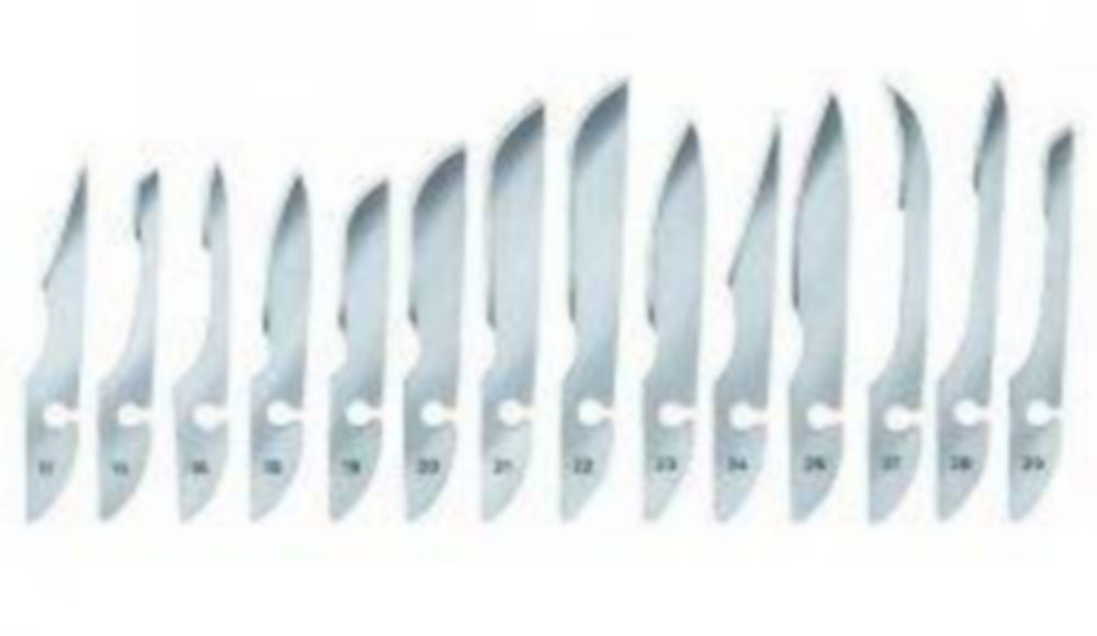 Scalpelmesjes disposable Fig. 22, niet steriel, Carbon, per stuk verpakt, Surgical Blades