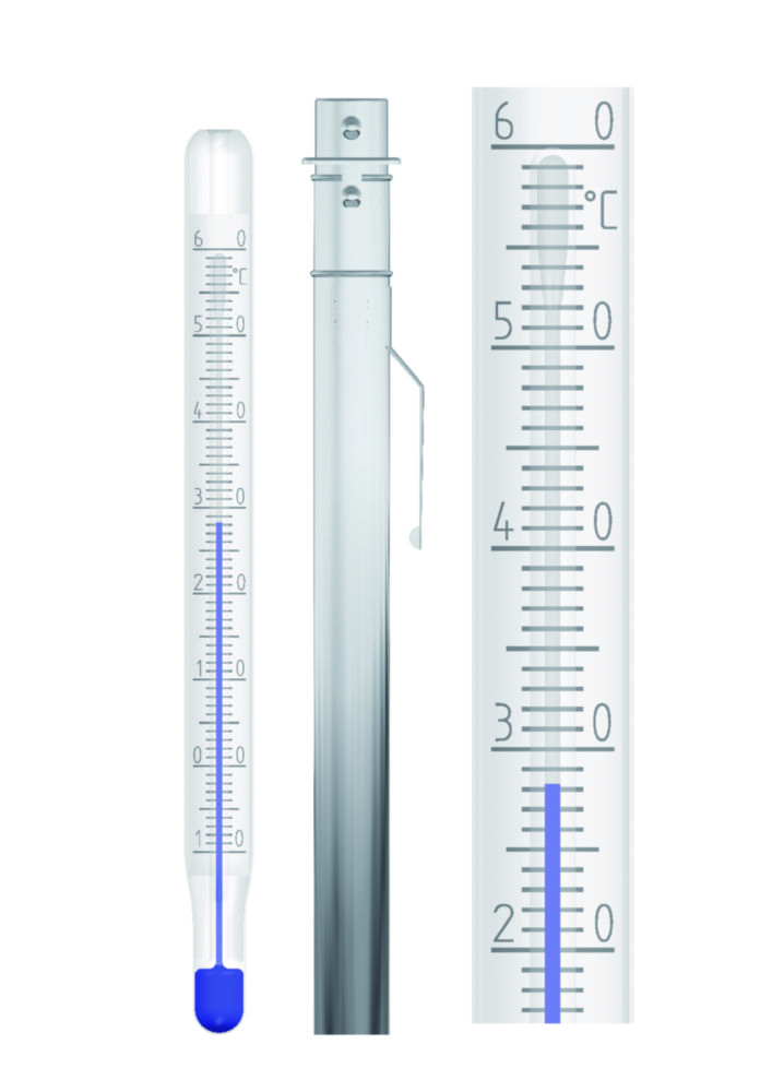 Zakthermometer -10 - +100°C  rood gevuld, lengte 140 mm