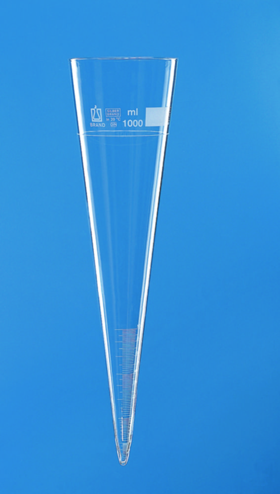 Bezinkingsglas vlg.Imhoff 1000  zon. kraan gegrad. tot 1000 ml