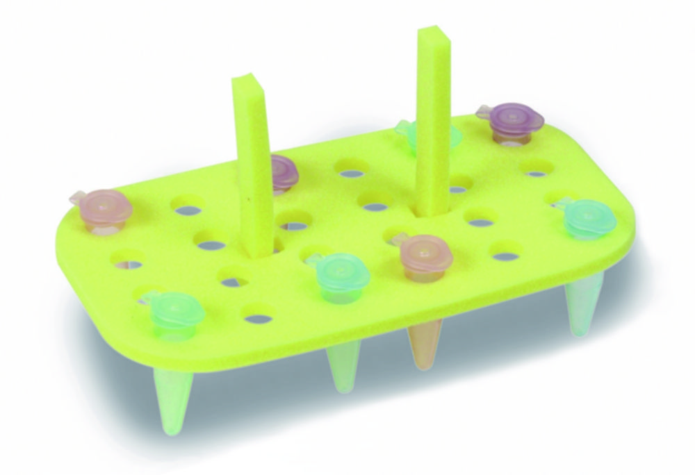 Buizenrek drijvend voor 1,5, 2  ml, schuim, geel