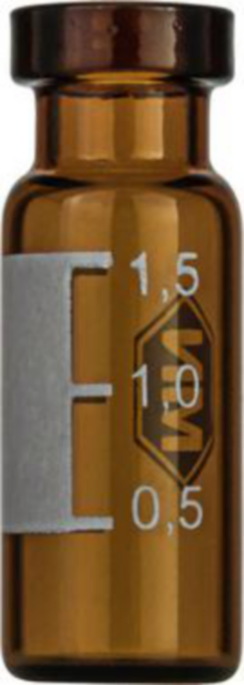 Vials 1,5 ml, glas 32x11,6 mm  bruin, Crimp-nek N11 label ver