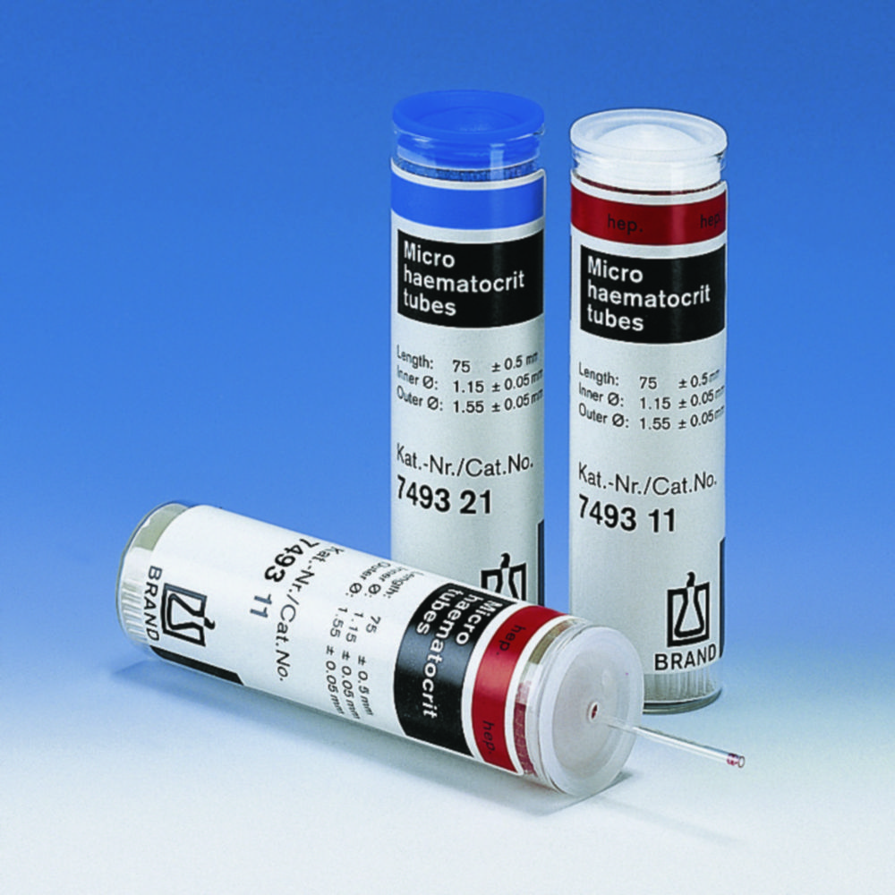 Hematocriet capillairen 75 mm  Gehepariniseerd, rood