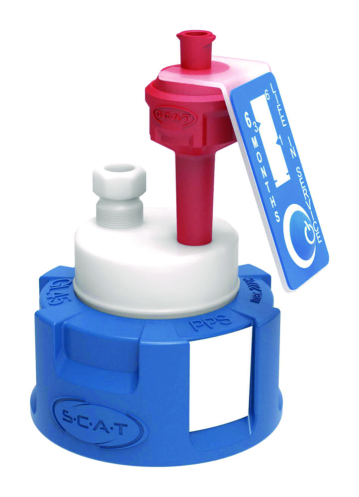 SafetyCap I, V2.0, GL45, preperative, 1x PTFE-fitting 6,35mm OD+luchtventiel