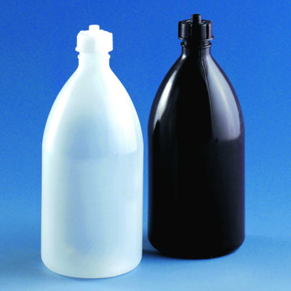 Fles, voor buret, 1000 ml, nauwmonds, LDPE, amber