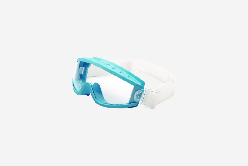 zonnebril?, zwemmen, beschermende bril, blauwe frame, wit band