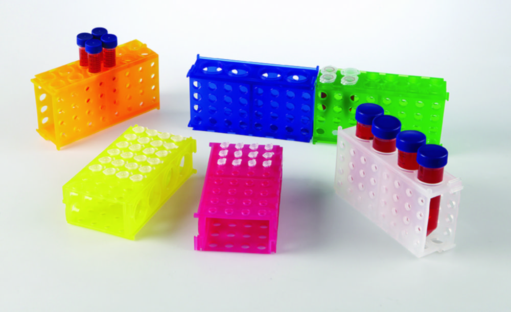 Reageerbuisrek PP voor 4  buisformaten, groen