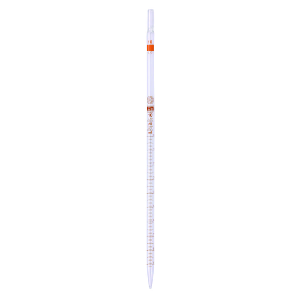 Meetpipet 10:0,1 ml, AS, tip, grad. bruin, tip, L=360 mm