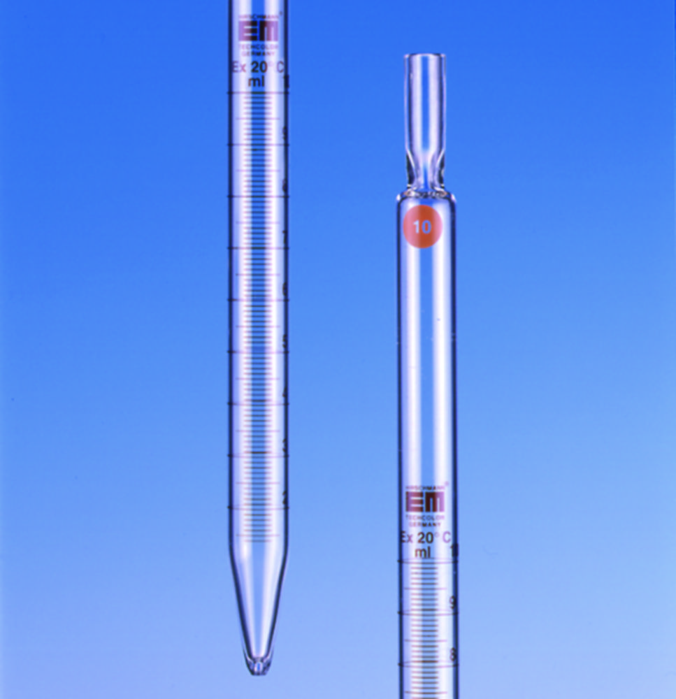 Meetpipet 10.0:0.1 ml, helder,  230 mm, bruin gegrad.