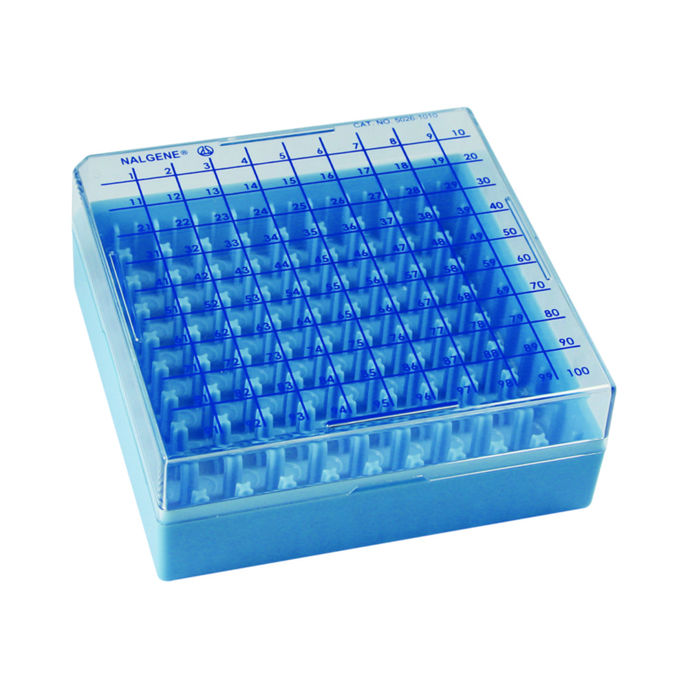 Cryobox PC 10x10 plaatsen v  1/1,5 ml vials, wit,133x133x52